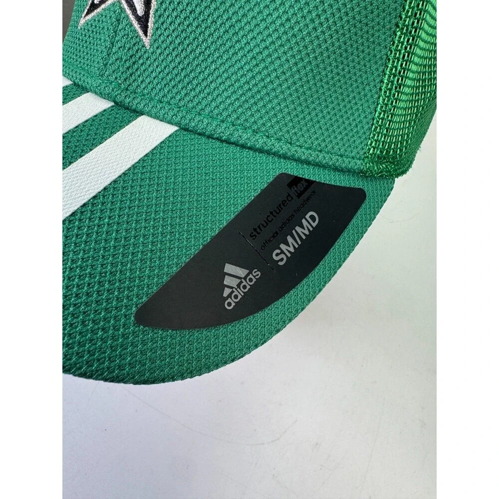 Adidas Dallas Stars NHL Structured Flex Hat Green S/M FitMax 70 Sample Cap NWT